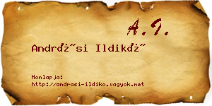 Andrási Ildikó névjegykártya